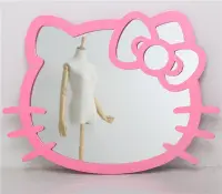 在飛比找Yahoo!奇摩拍賣優惠-KITTY 卡通兒童衛生間浴室鏡 臥室梳妝臺壁掛化妝鏡梳妝臺