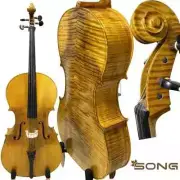High Flames Best Cello 4/4, Top Level Full size Cello, Great Master sound #15899