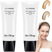 Skin Tone Adjusting CC Cream SPF 50, CC Cream Colour Correcting Self Adjusting for Mature Skin Full-Coverage Foundation,Moisturizing, Primer,Concealer,Brightening Tone(2PCS)