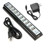 USB HUB 10 Port Hi-Speed USB 2.0 Hub + Power Adapter for PC Laptop Computer Use Power Adapter USB2.0 Hub with Switch For PC