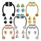 3pc 3mm Ball Magnetic Fake Nose Septum Ear Helix Steel Ring Clicker Non Piercing