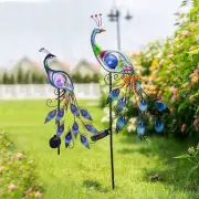 1/2PCs Solar Lights Metal Peacock Solar Garden Stakes Light Outdoor Yard Decor