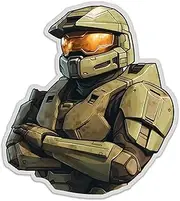 Master Chief Video Game Sticker Decal Notebook Car Laptop 5"x5.5" (Color)