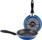 K2 Set Non-Stick Frying Pans with Multi-Layer Stone Effect, Blue, 20 x 24 cm (Se