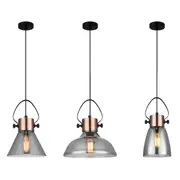 FUMOSO Copper Plate with Smoke Glass Flat Top Pendant Light