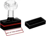 uxcell Not at This Address Stamp Self Inking, Red Ink Office Stamps Pre Inked Message Stamp Refillable Business Stamp, Black
