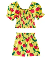 [Fabula] Fábula Printed cotton top and shorts Y 12 yellow