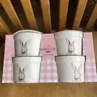 Ciroa Bakehouse Bunny Rabbit Easter Set of 4 Porcelain Ramekins Dessert Cups NIB