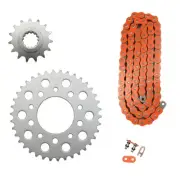 Orange 525x110 O-Ring Chain & 15/38 Sprockets for Honda NightHawk 750 1991-2003