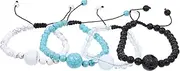 Gemstone Bead Bracelet 4Pcs Anti Nausea Wristband Seasickness Motion Sickness Wristband Adjustable Motion Nausea Bands for Motion Sickness, Car Sickness Turquoise Jewelry