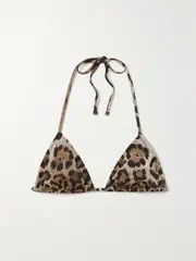 [Dolce & Gabbana] Dolce & Gabbana - Leopard-print Triangle Bikini Top - Leopard print - 1 1 Animal print