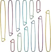 Proxima Direct 12PCS Crochet Knitting Needle Aluminum Yarn Stitch Holders Safety Pins for Sweater, Knitting Notions, Sewing (6 Sizes)
