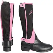 [HyLAND] Childrens/Kids Two Tone Amara Half Chaps (UK Size: XL) (Black/Pink)