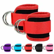 Cable Ankle Strap For Cable Machines Leg Exercises Double D-Ring Ankle CuffsGym