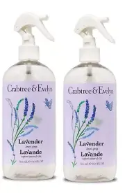 2PC Crabtree & Evelyn Lavender Linen Spray with Pump 16.9 oz. New Fabric Refresh