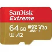 SanDisk Extreme 64 GB Class 10/UHS-I (U3) microSDXC (sdsqxa2064gan6ma)