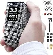BOWEICORE Mini Bike Pump Portable Rechargeable Bicycle Air Pump with Pressure Gauge, Auto Stop Electric Tire Inflator for Road Bike, Mountain Bike, Motorcycle and Ball