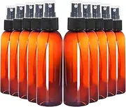 Youngever 10 Pack Spray Bottles 4 Ounce, Refillable Plastic With Lids, Empty Fine Mist Mini Travel Bottles (Amber)