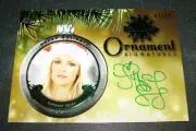 2015 Benchwarmer TIFFANY SELBY Holiday #104 ORNAMENT Green Foil Auto/10 PLAYBOY