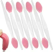 Lip Scrub Brush, 8pcs 5.7inch Soft Silicone Double-Sided Lip Scrubber Exfoliator Brush, Cleaning Brushes for Smoother Skin and Lips