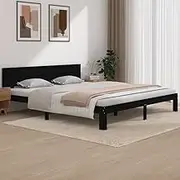 Bed Frame Without Mattress Black 183x203 cm King,Beds & Bed Frames 23KG-810514