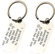 [VPbao] I promise to always be by your side Keychain Stainless Steel Keyring for Him Her