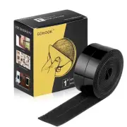 GOHOOK 1 Inch Sticky Back Hook and Loop Tape - 5 Yards, Black Heavy Duty Self