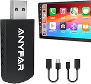 Wireless Carplay Adapter for iPhone, Dual-Core 5G Chip Auto-Connect in Seconds No Latency, Thermal Vent Design, With USB-C and USB-A Cables, Only for Factory Wired CarPlay Car from 2016, ANYFAR A4 Pro
