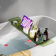 Cozioz Bathtub Caddy Tray, Adjustable Bath Tray for Tub, Bath Accessories, Tub Caddy for Bathroom Luxury Spa, Expandable Size Bath Tub Organizer with Anti-Slip mat, Fits Most Tubs, Cz101
