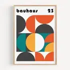 Bauhaus 1919 Abstract Angular Geometric Vintage Poster Wall Art Print