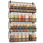 4 Pack Spice Rack Wall Mount, Connectable Seasoning Organizer for Space-Savin...