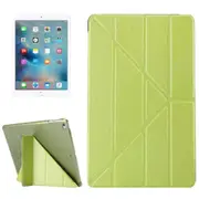 For iPad 2018,2017 Case,Elegant Silk Textured 3-folding Leather Cover,Green