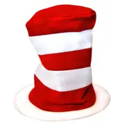 Plush Red White Stripe Hat Cat in the Hat Costume Accessory