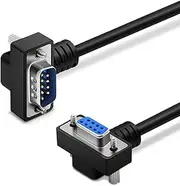 KJCPZYPP GXMRHWY DB9 9Pin RS232 Serial Cable Down Right Angle Male to Female RS232 COM Port Connection Cable 10Meter