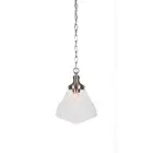 Toltec Juno Chain Hung Pendant, Nickel, 9.75" Clear Bubble Glass - 99-BN-4710