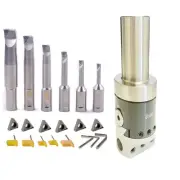 32MM SHANK 2" BORING HEAD SET 6PCS 1/2 INDEXABLE BORING BAR & 6 CARBIDE INSERTS