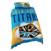 Gold Coast Titans NRL SINGLE Bed Quilt Doona Duvet Cover and Pillow Case Set