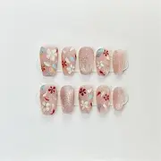Handmade Nail Embossed Hand Painted Designs Reusable Fake Nails Artificial Manicure Wearable
