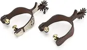 ZenithAur Cowboy Boot Spurs, Stylish Low Carbon Steel Horse Spurs with Antique Brass Accents for Equestrian Events and Training