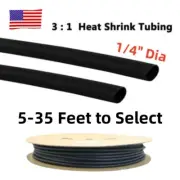 3:1 Heat Shrink Tubing Black Cable Tube Shrinkable Wire Wrap Kit (1/4" Diameter)