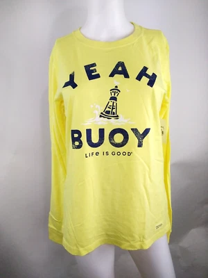 Life is Good Women Long Sleeve Crusher Lite Tee Yeah Buoy Yellow Medium 71878