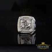 925 Sterling White 2.18ct Cubic Zirconia Silver 2 Lion Men's Ring Size 10