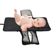 Portable Changing Pad Baby Nappy Diaper Bag Clutch Foldable Mat - Grey