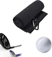 CuiCanfla Sports Golf Towel, Microfiber Golf Towel with Carabiner Clip, Waffle Pattern, Black