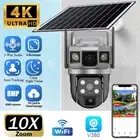 Dual Lens 6K 12MP Solar IP Camera WiFi Outdoor CCTV PTZ Home Security System Cam