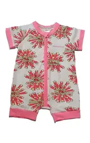 Bonds baby Size 00 zip romper wondersuit girls white pink BXP9A