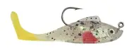 Blaze Rigged Shad Grub Fishing Lures (5-Pack), 3-Inch, White/Black/Yellow