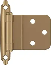 [Amerock] BPR3428CZ | Cabinet Hinge | 3/8 in (10 mm) Inset Self Closing Face Mount | Champagne Bronze | Kitchen Cabinet Door Hinge | 1 Pair/2 Pack | Functional Hardware