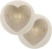 ADOCARN 2pcs Heart Shape Candle Mold DIY Candle Soap Making Mold Candle Making Silicone Mold