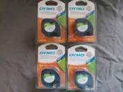 (4) 2pk White DYMO LetraTag Label Tape Cassette 1/2" x 13ft 8 total refills